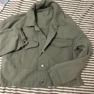 Sans Souci Olive Green Jean Jacket